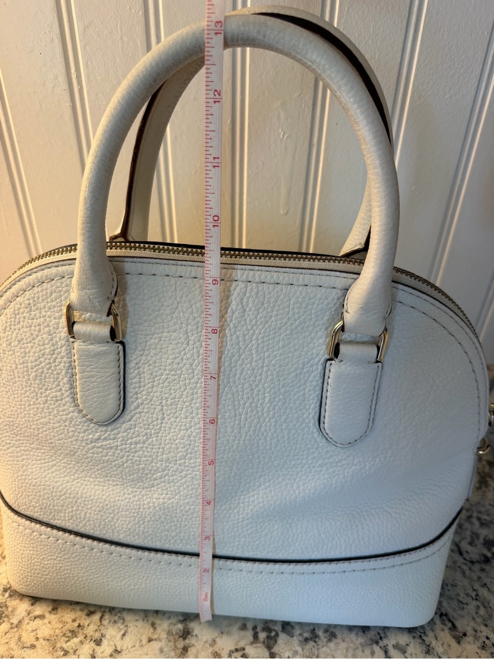 Kate Spade ♠️ McCall Street Carli Leather Satchel White Tassel No Strap - Picture 10 of 14